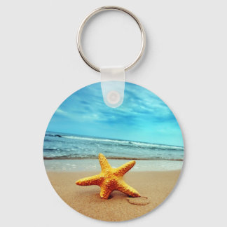 Chaveiro Sea Star On The Beach, Blue Sky, Ocean