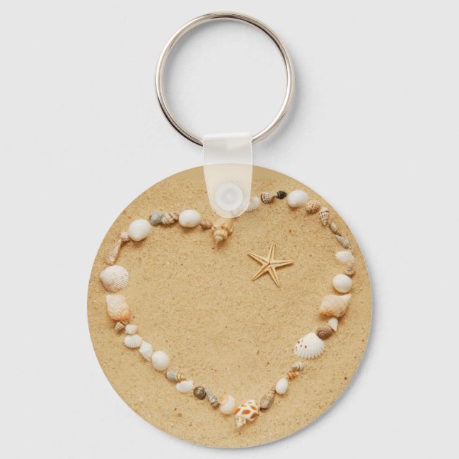 Chaveiro Seashell Heart com Starfish (Frente)