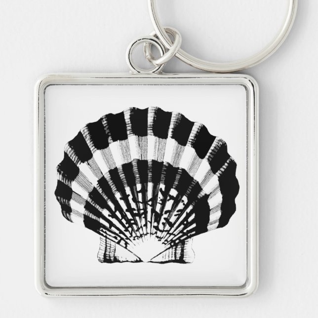 Chaveiro Seashell - preto e branco (Frente)