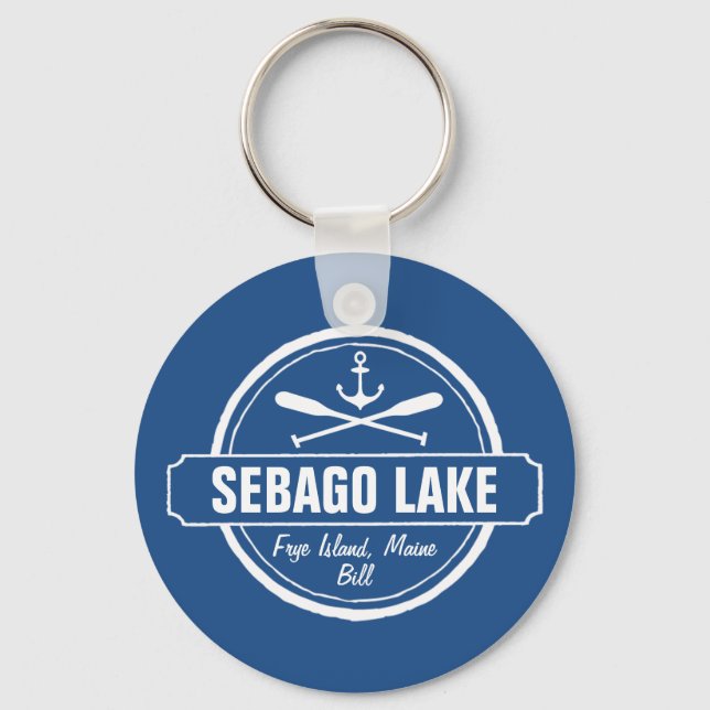 Chaveiro Sebago Lago Maine Cidade Personalizada e Nome (Frente)