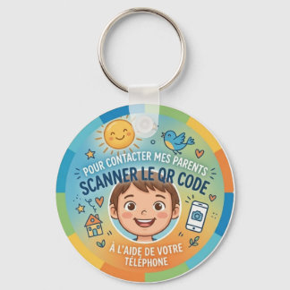 Chaveiro Sécurité Enfant QR Code Pour contacter parents