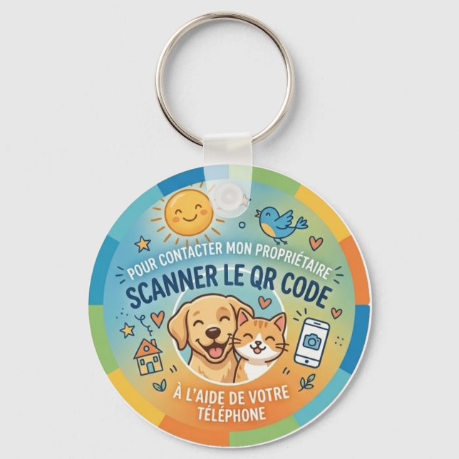 Chaveiro Sécurité QR Code Animaux (Frente)