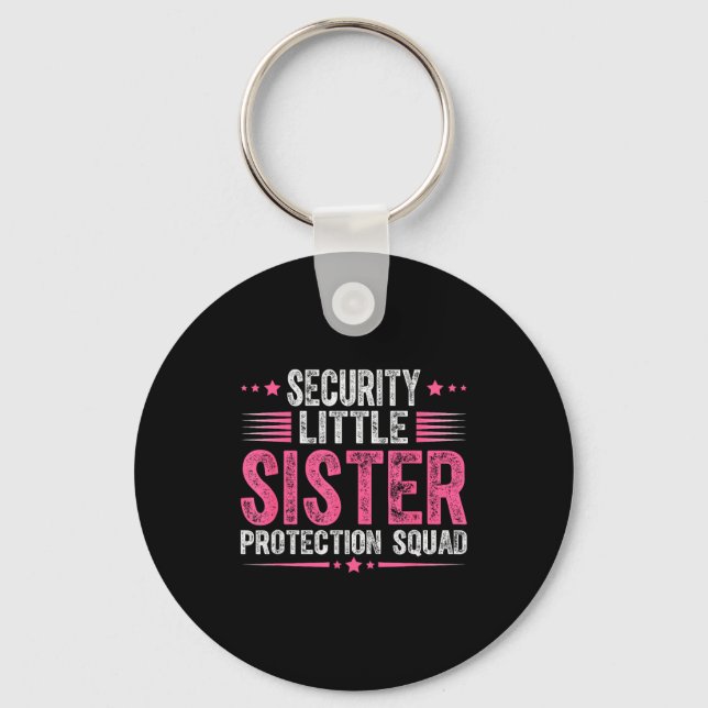 Chaveiro Security Little Sister Protection Squad Funny Boys (Frente)