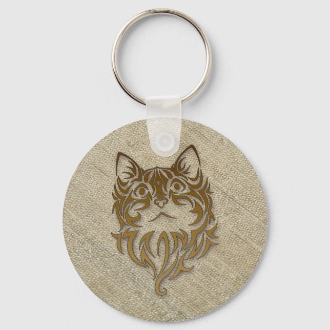 Chaveiro seda crua para o gatinho (Frente)