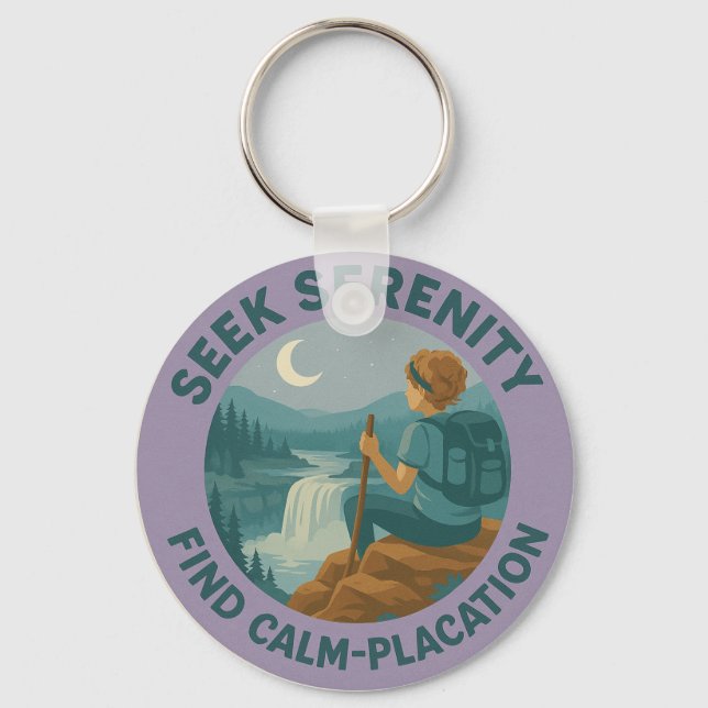 Chaveiro Seek Serenity – Find Calm-Placation Keychain (Frente)
