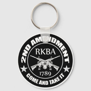 Chaveiro Segunda Emenda Venha e aceite RKBA AR