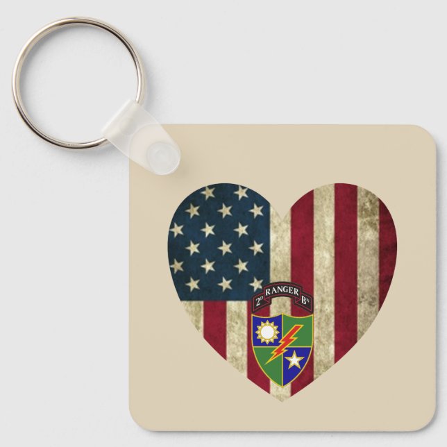 Chaveiro segundo Battalion 75th Ranger Reg American Heart F (Frente)