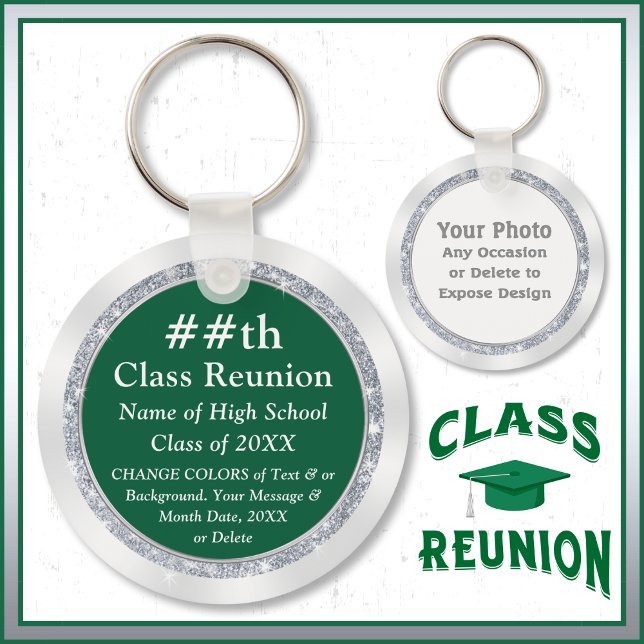 Chaveiro Segundo grau Favorece Ideias. Verde, Branco ou MUD (Green and White, 35th class reunion ideas, class reunion favors cheap. Cheap reunion favors.)