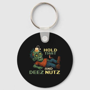 Chaveiro Segure Esse L E Deez Nutz Zumbi Gamer Pixel Npc T