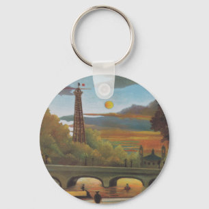 Chaveiro Seine e Eiffel Tower no Sunset por Henri Rousseau