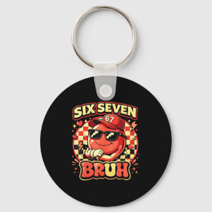 Chaveiro Seis Sete Bruh 67 Meme Rosto Sorridente Dia dos Na