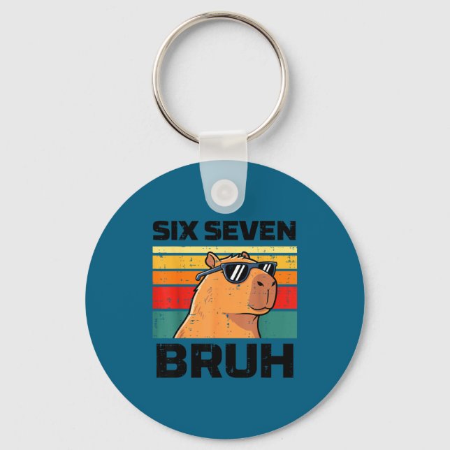 Chaveiro Seis sete bruh capivara engraçado 67 6 7 meme cria (Frente)