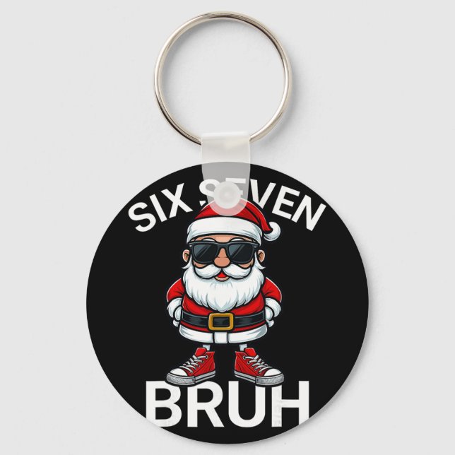Chaveiro Seis Sete Bruh Divertido 67 Meme Natal Papai Noel  (Frente)