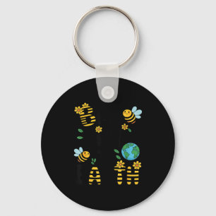Chaveiro Seja gentil com a terra - abelhas fofas flores pla