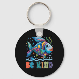 Chaveiro Seja Gentil Escala Arco-Íris Peixe Professor Lendo