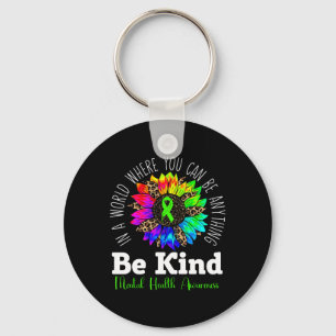 Chaveiro Seja verde Fita Sunflower Mental Health Aware