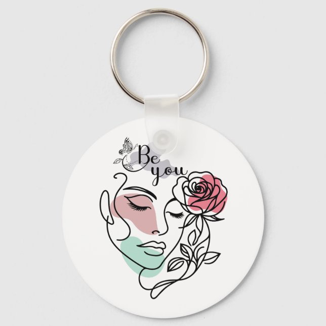 Chaveiro Seja Você A Encarar Arte A Mão (Frente)