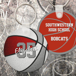 Chaveiro seleção de cinza vermelha cor basquetebol em massa