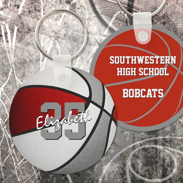 Chaveiro seleção de cinza vermelha cor basquetebol em massa (Criador carregado)