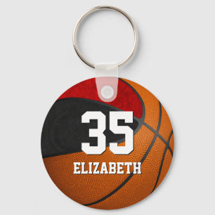 Chaveiro seleção de meninas vermelhas pretas do basquete