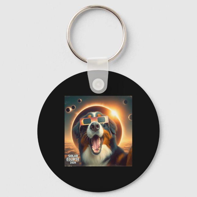 Chaveiro Selfie Bernese Mountain Dog Mens Eclipse Solar (Frente)