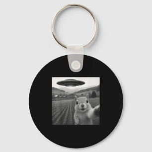 Chaveiro Selfie de Esquilo Com Ufo Alien Presentes Engraçad