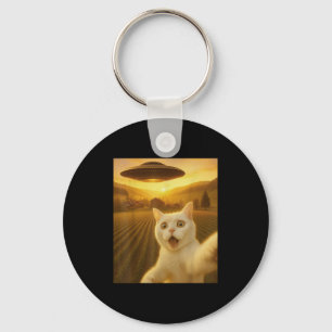 Chaveiro Selfie De Gato Com Alienígena Ufo Gatos Engraçados