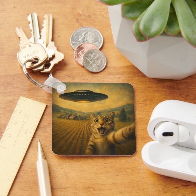 Chaveiro Selfie De Gato Com Presentes De Gato Engraçado De  (Mesa)