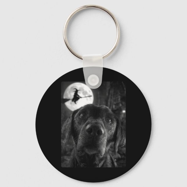 Chaveiro Selfie Labrador Feminino Engraçado Lua Cheia Voand (Frente)