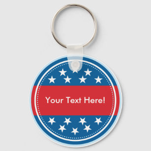 Chaveiro Selo customizável da bandeira dos EUA - azul