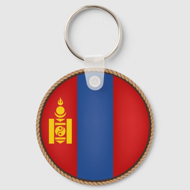 Chaveiro Selo da Bandeira da Mongólia Legal (Frente)