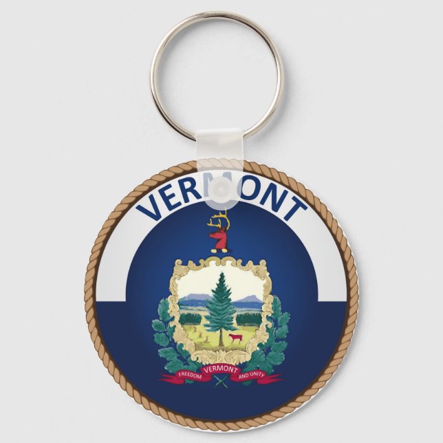 Chaveiro Selo da Bandeira do Estado de Vermont (Frente)