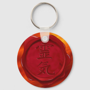 Chaveiro selo da cera - ondas do vermelho do fogo de REIKI
