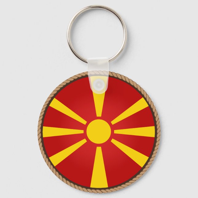 Chaveiro Selo de Bandeira da Macedônia legal (Frente)