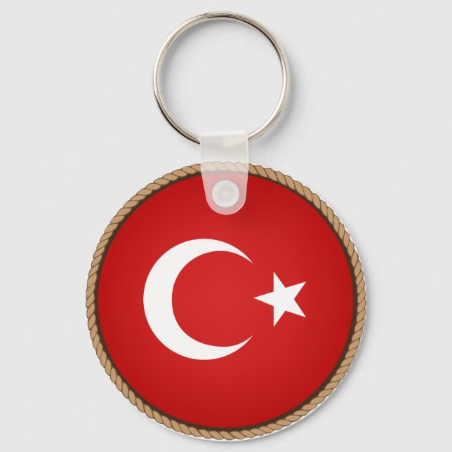 Chaveiro Selo de Bandeira da Turquia legal (Frente)