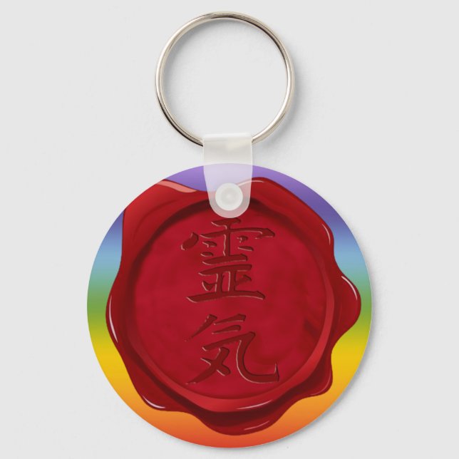 Chaveiro selo de cera - REIKI | cores de chakren (Frente)