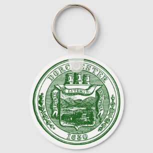 Chaveiro Selo de Dorchester Massachusetts, verde