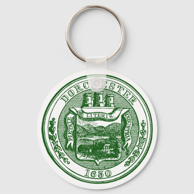 Chaveiro Selo de Dorchester Massachusetts, verde (Frente)