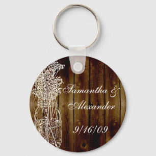 Chaveiro Selo do frasco de pedreiro na prancha de madeira