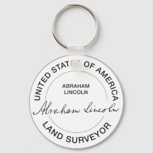 Chaveiro Selo do topógrafo da terra de Abraham Lincoln E.U