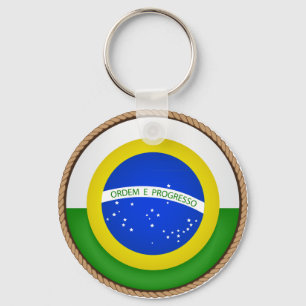 Chaveiro Selo legal da bandeira de Brasil