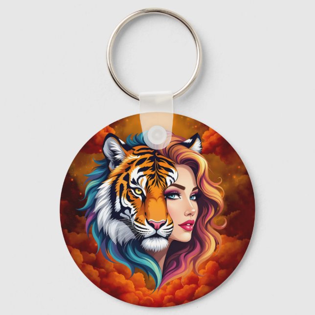 Chaveiro Selvagem Interior – Deusa do Espírito do Tigre.  (Frente)