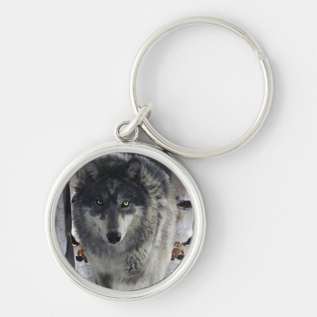 Chaveiro Selvagens Cinza Wolf e Forest design (Frente)