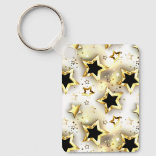 Chaveiro Sem costura leve com estrelas douradas