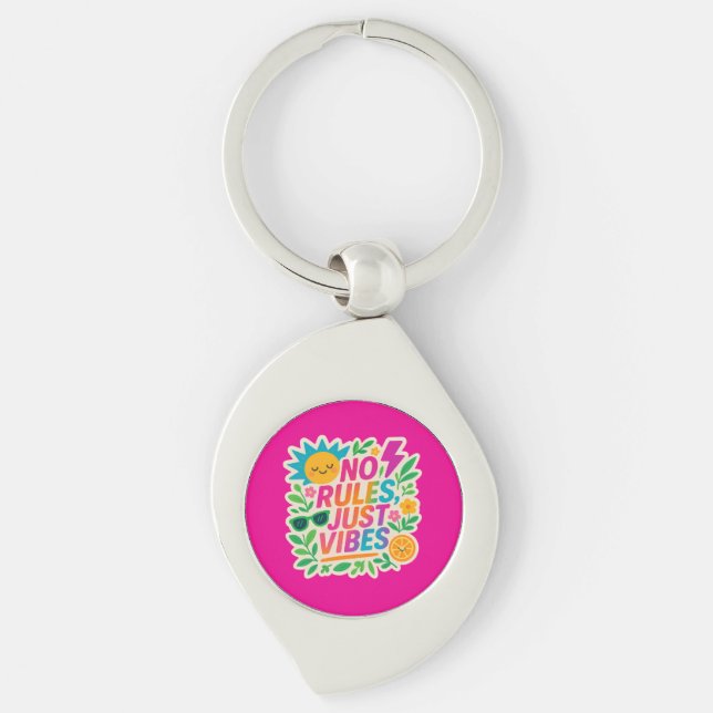 Chaveiro Sem Regras Apenas Vibes - Gradiente Neon Kawaii-Pu (Frente)