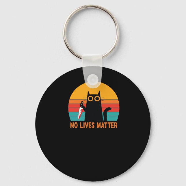 Chaveiro Sem Vidas - Dia de as Bruxas engraçado Cat Sticker (Frente)