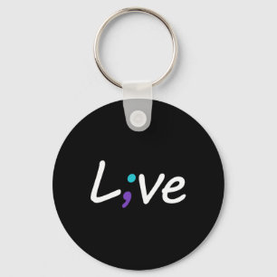 Chaveiro Semicolon de Amor ao Vivo e Prevenção de Suicídio