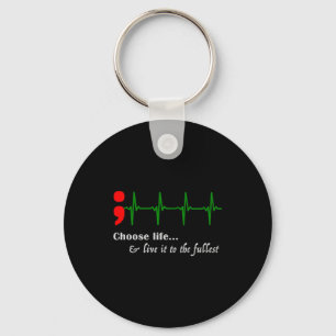 Chaveiro Semicolon Ekg Prevenção de Consciência Suicida