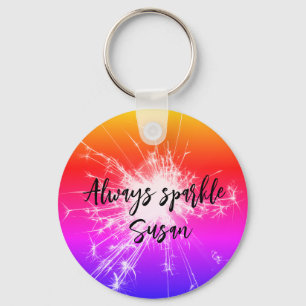 Chaveiro Sempre Sparkle personalizado - Cor de rosa - Púrpu