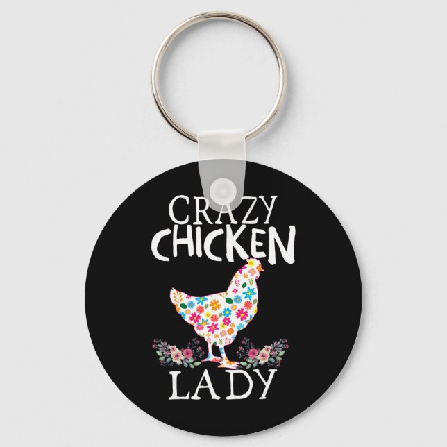 Chaveiro Senhora Frango Louco Amantes de Frango Engraçados  (Frente)